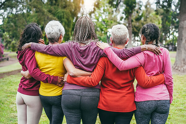 Illustration of community and support for people living with invisible conditions. The ConnectED app helps individuals with Hypermobile Ehlers-Danlos Syndrome (hEDS), Postural Orthostatic Tachycardia Syndrome (POTS) and Mast Cell Activation Syndrome (MCAS) track symptoms, identify patterns and support better care decisions.